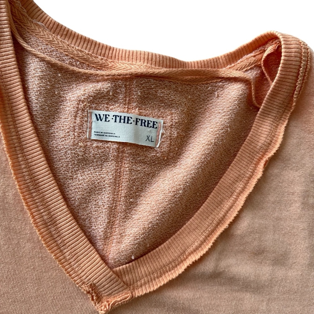 We The Free Oversized V‑Neck Sweatshirt in Peach - Picture 5 of 9